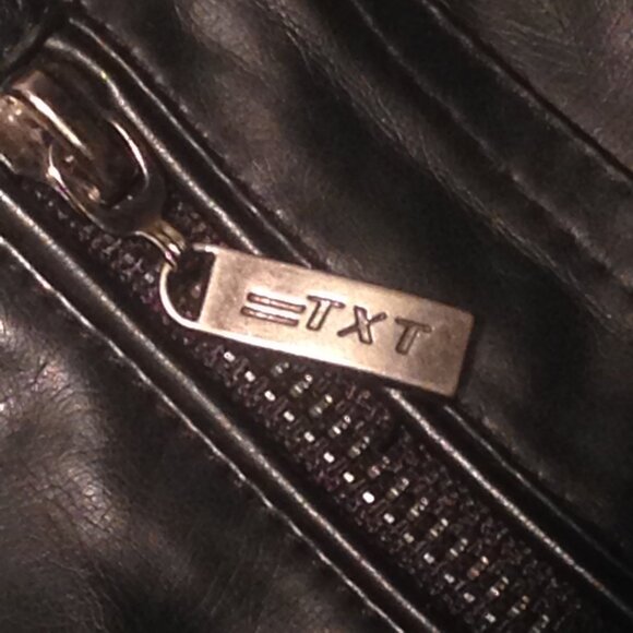 TXT Faux Leather Jacket - Picture 6 of 9